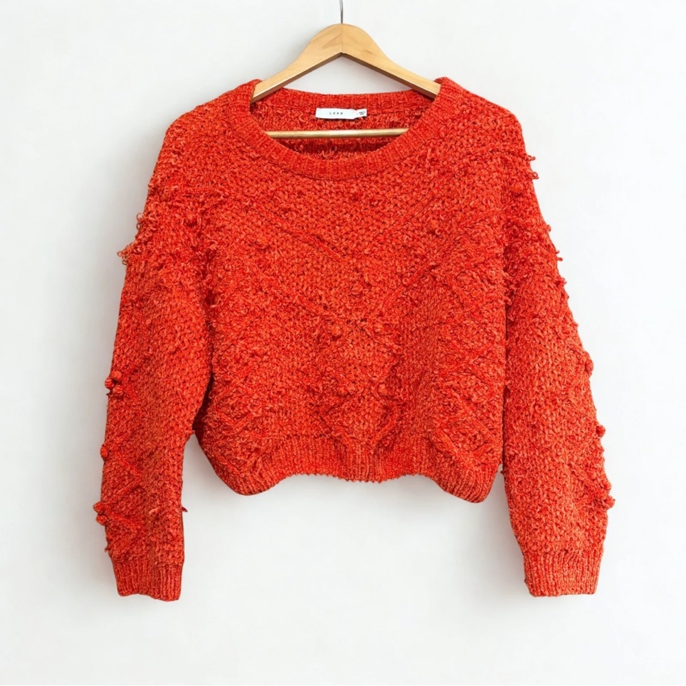 🍊 Lush Chenille Textured Sweater (Cropped Fit)